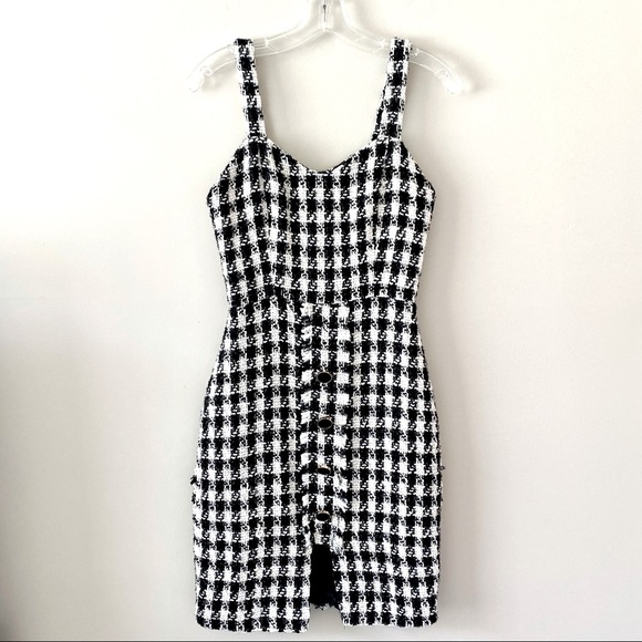 J.O.A. Houndstooth black & White Dress Size Extra Small - Picture 1 of 5
